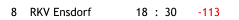 8 RKV Ensdorf 18 : 30 -113